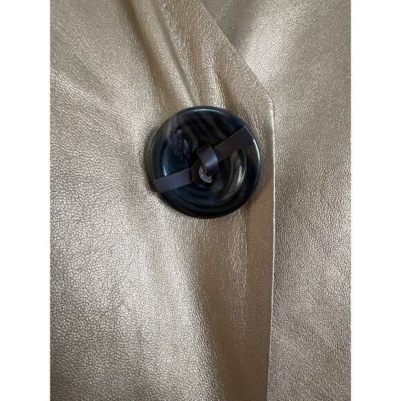 Lafayette 148 New York Lightweight 100% Leather Gold/Bronze Jacket Size 12 - Picture 5 of 8